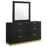 Caraway 6-drawer Dresser with Mirror Black | Black | 224783M