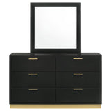 Caraway 6-drawer Dresser with Mirror Black | Black | 224783M