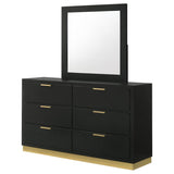 Caraway 6-drawer Dresser with Mirror Black | Black | 224783M