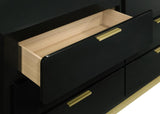 Caraway 6-drawer Dresser with Mirror Black | Black | 224783M