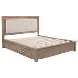 Kenora 56-inch Eastern King LED Storage Bed Barley Brown | Brown | Barley Brown | 224850KE