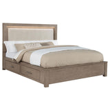 Kenora 56-inch Eastern King LED Storage Bed Barley Brown | Brown | Barley Brown | 224850KE