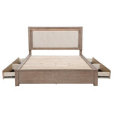 Kenora 56-inch Eastern King LED Storage Bed Barley Brown | Brown | Barley Brown | 224850KE