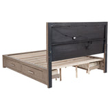 Kenora 56-inch Eastern King LED Storage Bed Barley Brown | Brown | Barley Brown | 224850KE