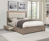Kenora 56-inch California King LED Storage Bed Barley Brown | Brown | Barley Brown | 224850KW