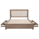 Kenora 56-inch California King LED Storage Bed Barley Brown | Brown | Barley Brown | 224850KW