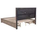 Kenora 56-inch California King LED Storage Bed Barley Brown | Brown | Barley Brown | 224850KW