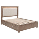 Kenora 56-inch Queen LED Storage Bed Barley Brown | Queen | Brown | Barley Brown | 224850Q
