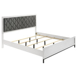 Sonora Eastern King Upholstered Panel Bed White | White | 224861KE