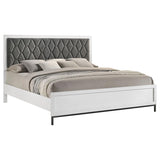 Sonora California King Upholstered Panel Bed White | White | 224861KW