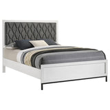Sonora Queen Upholstered Panel Bed White | Queen | White | 224861Q