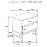 Sonora 2-drawer Nightstand Bedside Table White | King | White | 224862