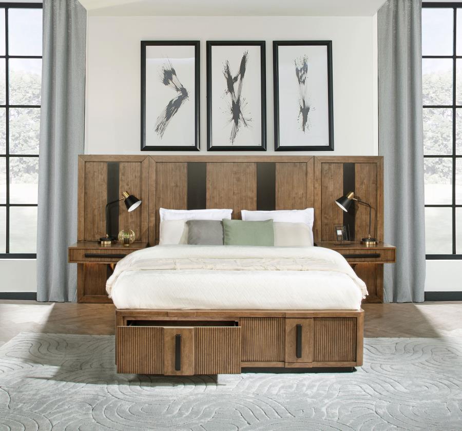 Terrace 2-piece Wall Panel with Nightstand Set Ash Brown | Brown | Ash Brown | 224907