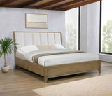 Granada Upholstered Eastern King Panel Bed Natural Pine | Beige | Natural Pine | 224921KE