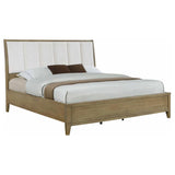 Granada Upholstered Eastern King Panel Bed Natural Pine | Beige | Natural Pine | 224921KE