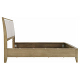 Granada Upholstered Eastern King Panel Bed Natural Pine | Beige | Natural Pine | 224921KE