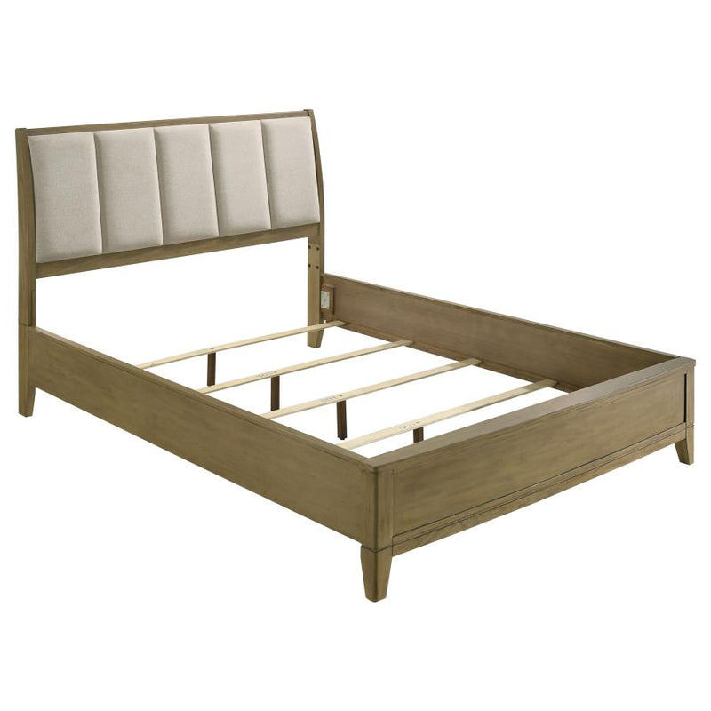 Granada Upholstered Panel Bed Natural Pine