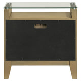 Granada 2-drawer Glass Top Nightstand Natural Pine | Beige | Natural Pine | 224922