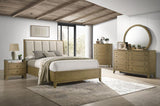 Granada 2-drawer Glass Top Nightstand Natural Pine | Beige | Natural Pine | 224922