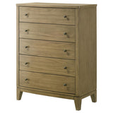 Granada 5-drawer Bedroom Chest of Drawers Natural Pine | Full | Brown | Natural Pine | 224925