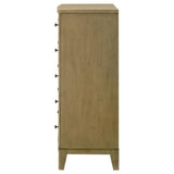 Granada 5-drawer Bedroom Chest of Drawers Natural Pine | Full | Brown | Natural Pine | 224925