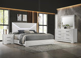 Ives 4-piece Eastern King Bedroom Set White High Gloss | White | White High Gloss | 224941KE-S4