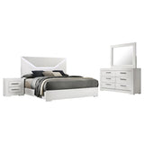 Ives 4-piece Eastern King Bedroom Set White High Gloss | White | White High Gloss | 224941KE-S4