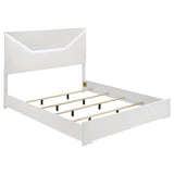 Ives Eastern King Panel Bed LED Headboard White High Gloss | White | White High Gloss | 224941KE