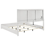 Ives Eastern King Panel Bed LED Headboard White High Gloss | White | White High Gloss | 224941KE