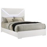 Ives Queen Panel Bed LED Headboard White High Gloss | Queen | White | White High Gloss | 224941Q
