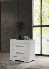 Ives 2-drawer Nightstand Bedside Table White High Gloss | White | White High Gloss | 224942