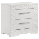 Ives 2-drawer Nightstand Bedside Table White High Gloss | White | White High Gloss | 224942