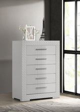 Ives 5-drawer Bedroom Chest of Drawers White High Gloss | White | White High Gloss | 224945