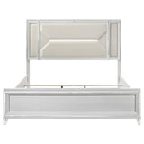 Marmore 64-inch Eastern King Panel Bed LED Headboard White | White | 224961KE