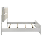 Marmore 64-inch Eastern King Panel Bed LED Headboard White | White | 224961KE
