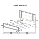 Marmore 64-inch Eastern King Panel Bed LED Headboard White | White | 224961KE