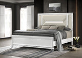 Marmore 64-inch Queen Panel Bed LED Headboard White | Queen | White | 224961Q