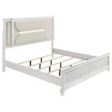 Marmore 64-inch Queen Panel Bed LED Headboard White | Queen | White | 224961Q