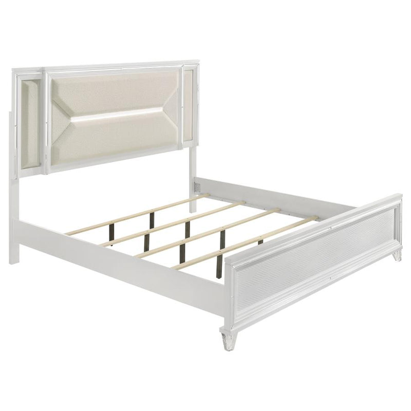 Marmore 64-inch Panel Bed LED Headboard White