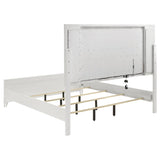 Marmore 64-inch Queen Panel Bed LED Headboard White | Queen | White | 224961Q