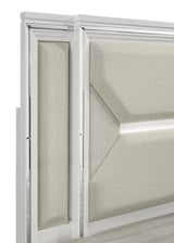 Marmore 64-inch Queen Panel Bed LED Headboard White | Queen | White | 224961Q