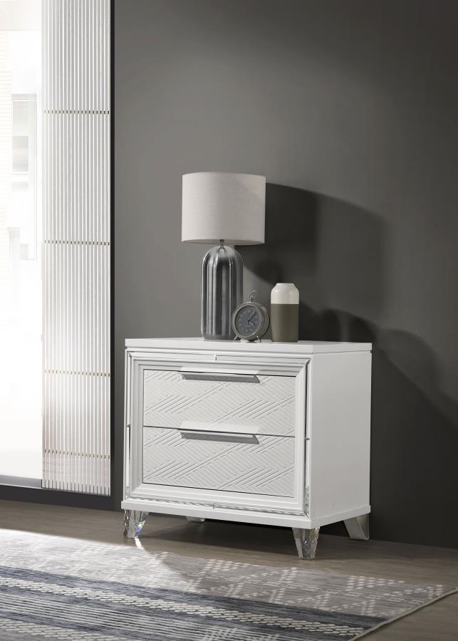 Marmore 2-drawer Nightstand Bedside Table White | White | 224962
