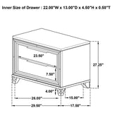 Marmore 2-drawer Nightstand Bedside Table White | White | 224962