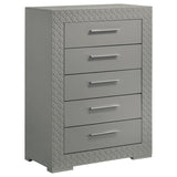 Ives 5-piece Eastern King Bedroom Set Grey High Gloss | Grey | Grey High Gloss | 224971KE-S5