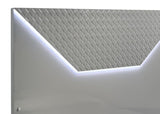 Ives Eastern King Panel Bed LED Headboard Grey High Gloss | Grey | Grey High Gloss | 224971KE