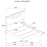 Ives Eastern King Panel Bed LED Headboard Grey High Gloss | Grey | Grey High Gloss | 224971KE
