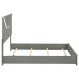Ives Queen Panel Bed LED Headboard Grey High Gloss | Queen | Grey | Grey High Gloss | 224971Q