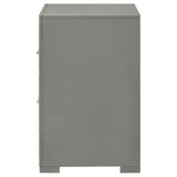 Ives 2-drawer Nightstand Bedside Table Grey High Gloss | Grey | Grey High Gloss | 224972