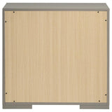 Ives 2-drawer Nightstand Bedside Table Grey High Gloss | Grey | Grey High Gloss | 224972