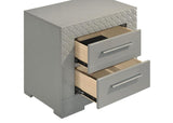 Ives 2-drawer Nightstand Bedside Table Grey High Gloss | Grey | Grey High Gloss | 224972
